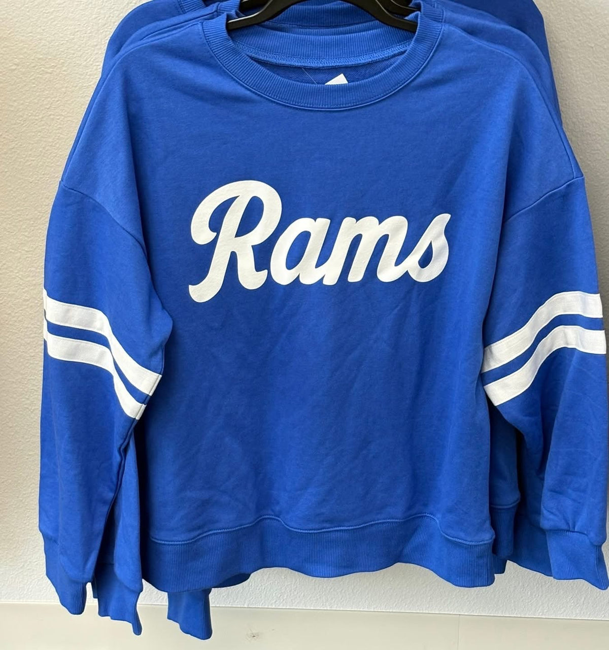 Only Rams Sweatshirt Rams Sweatshirt with Striped Sleeves – Sport Shop of Hot Springs